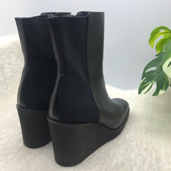 Donald J Plainer womens Isadora black wedge boots size 4.5 - Picture 4 of 13